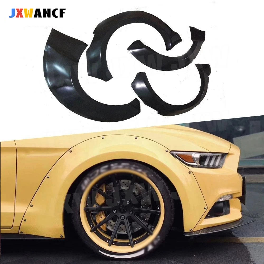 

JXWANCF Car FRP Wheel Wide Eyebrow Round Arc Fender Mud Flaps Mudguards Splash Guards Body Kit For Ford Mustang Coupe 2015-2017