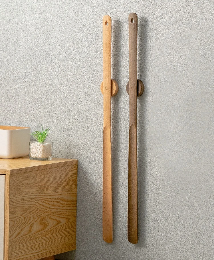 1 Stück 50cm Magnetischer Schuhanzieher aus Buchenholz mit Langem Griff für den Hausgebrauch mit Bohrfreier Magnetischer Basis – Detail 6