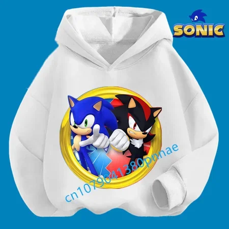 

Fashion Casual Cute Soft Pullover Boy Tops Birthday Gift Sonic Cartoon Print Hoodie for Kids Clothing for Girl Korean Sweatshirt