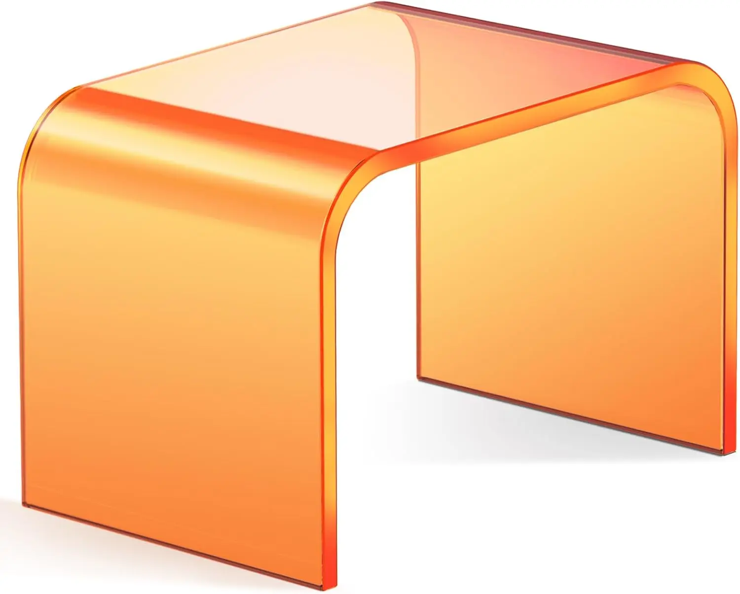 

Acrylic Step Stool,Acrylic Stools,Clear Step Stools with Non-Slip for Bathroom,Holds Up to 250lbs (Orange No Non-Slip, Pack o