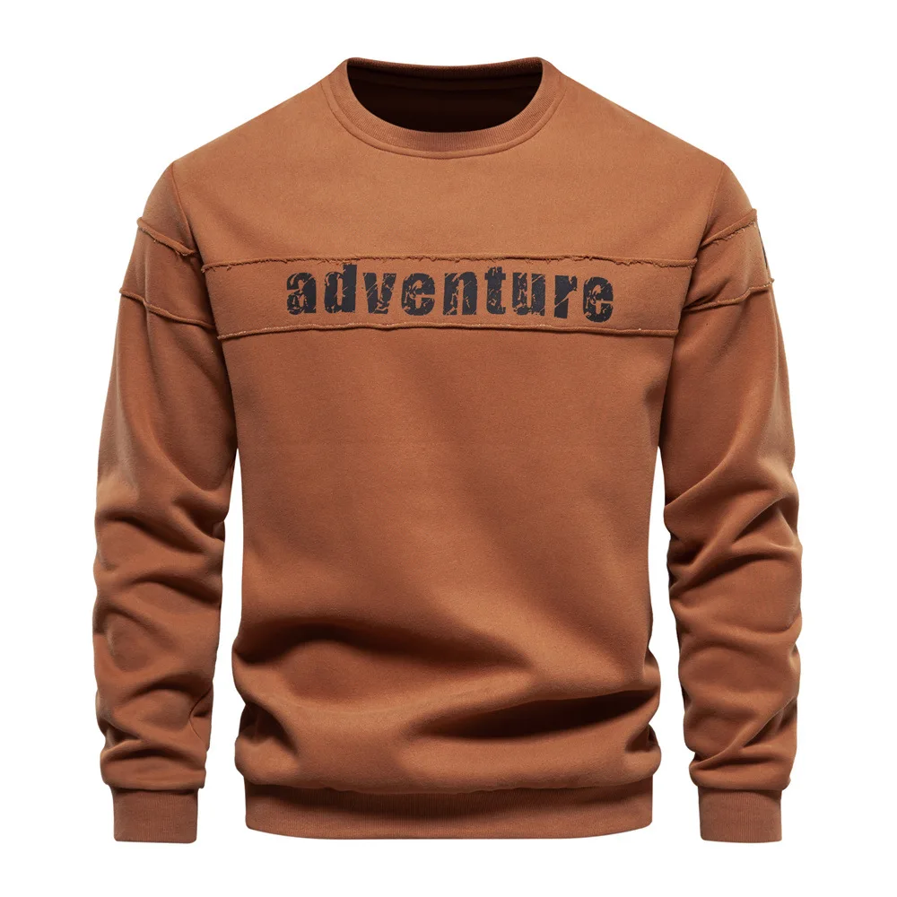 New Men\'s Tops Autumn Clothes Street Style Casual Sweatshirts Fashion Hip Hop Male Solid Color Sportswear Loose Soft Pullover