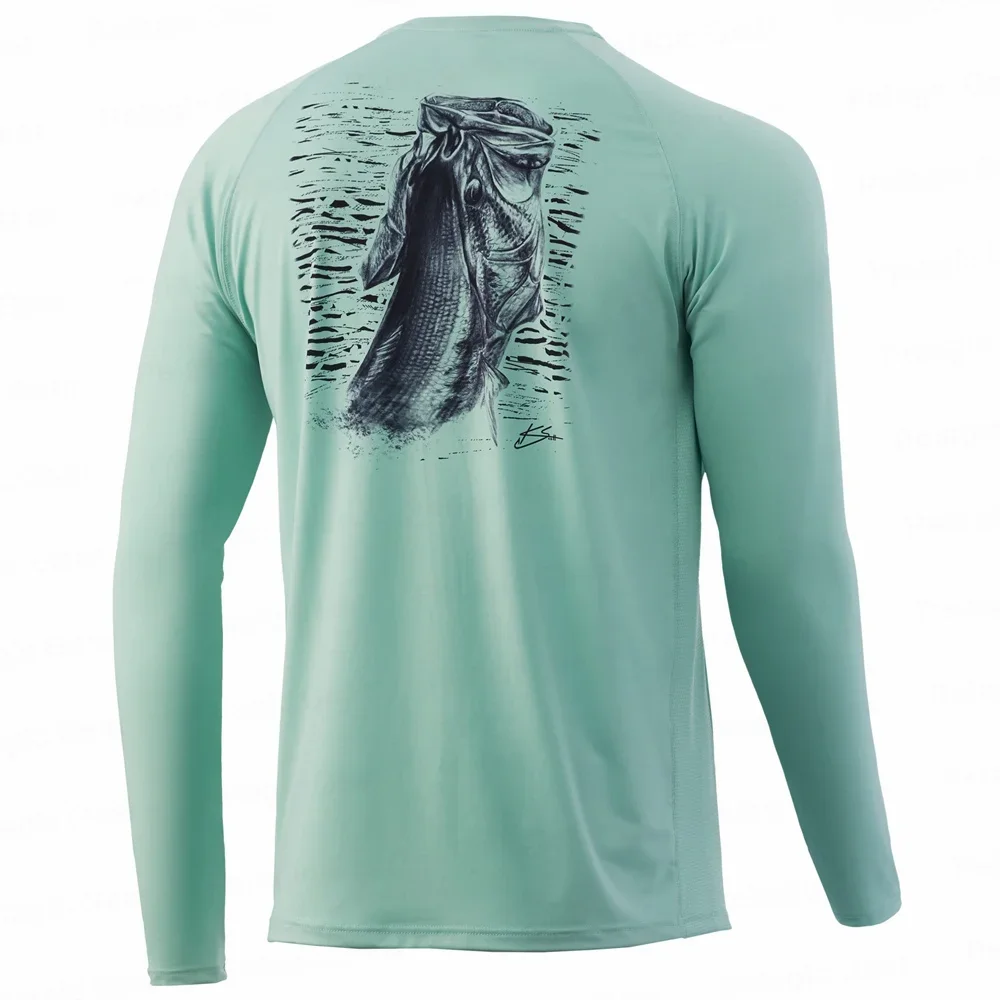 HUK Fishing Shirt Uv Protection MEN Custom Fishing Clothing Quick Drying Sun Long Sleeve Tops Wear Anti-UV UPF 50 Fishing Jersey