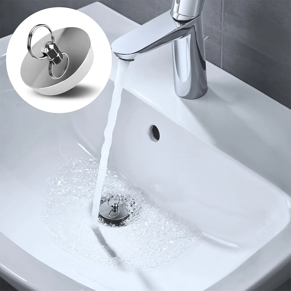 Stainless Steel Bathtub Stopper with Silicone-Tipped Tapered Body for Precise Fit in 42 mm 46 mm Drain Openings