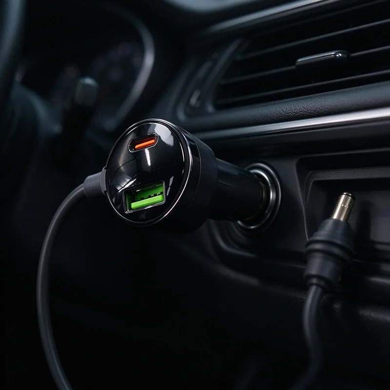 Starlink Mini 3-in-1 Car Charger Head with 5m DC Power Cord 12V-48V Cigarette Lighter Adapter Digital Display for Vehicle