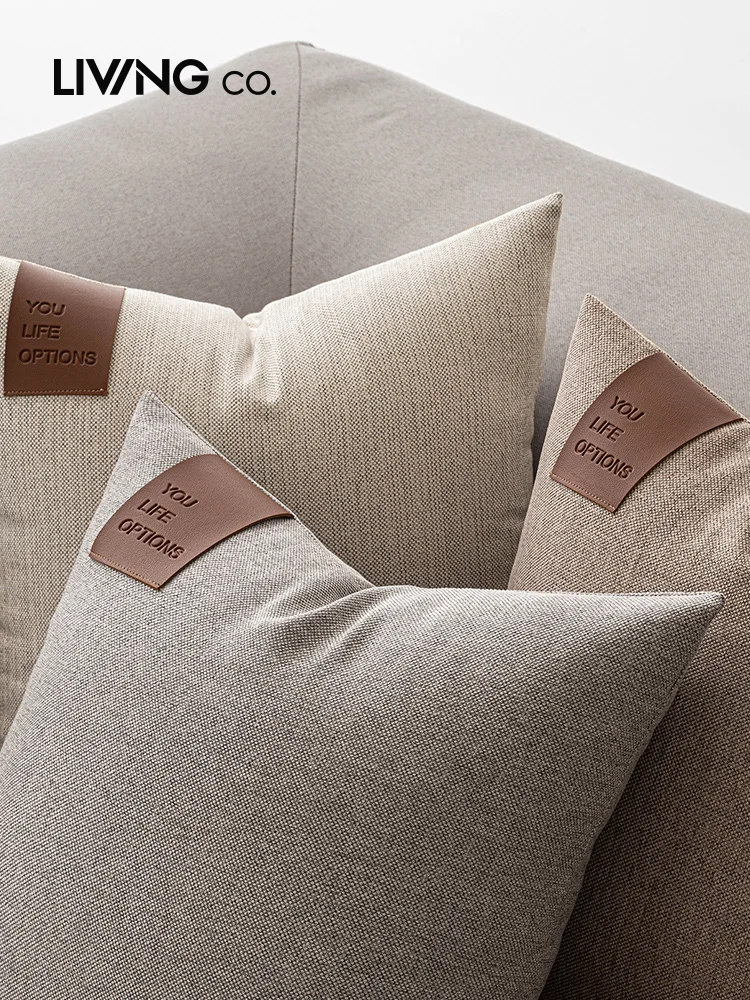 

Simple Pure Color Cotton Linen Pillowcase for Sofa Bedroom Barest Pad Living Room Luxury Pillow Cover Removable And Waable