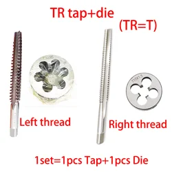 1Set di rubinetti trapezoidali sinistro/destro e Set di matrici rotonde TR 8 10 14 16 18 20 22 24 X1.5 2 3 4 5 T tuta rotonda e rubinetto