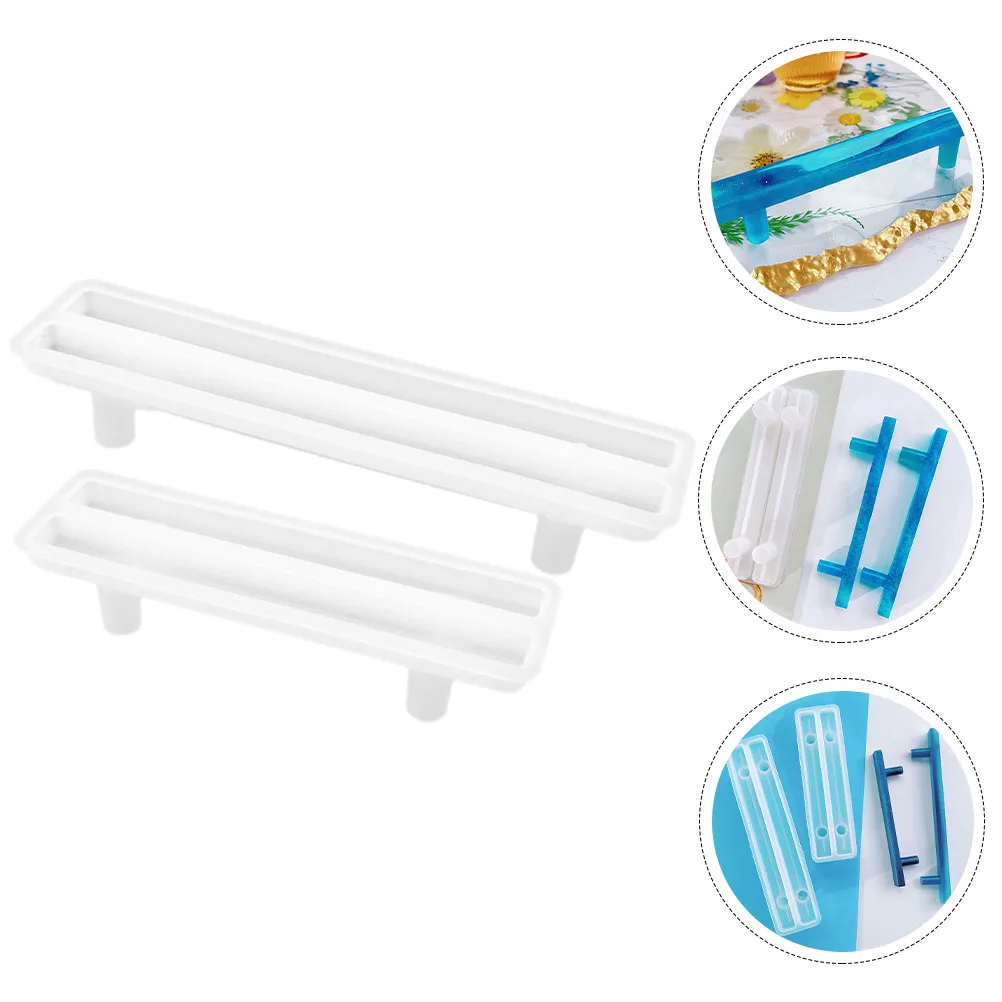 

2pcs Silicone Handle Molds Epoxy Casting Diy Tool Multi Purpose For Tray Tea Tray Grip With Long Short Versions Safe Material
