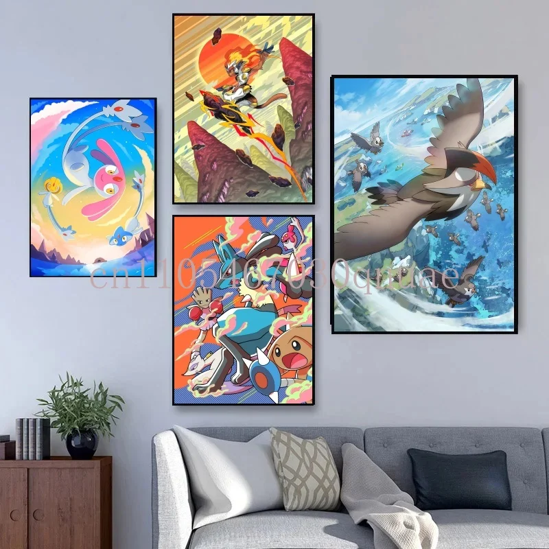 

Pokemon Anime Character Lucario Poster Canvas Painting Suitable for Fashion Home Room Wall Decor Mural Christmas Children Gift