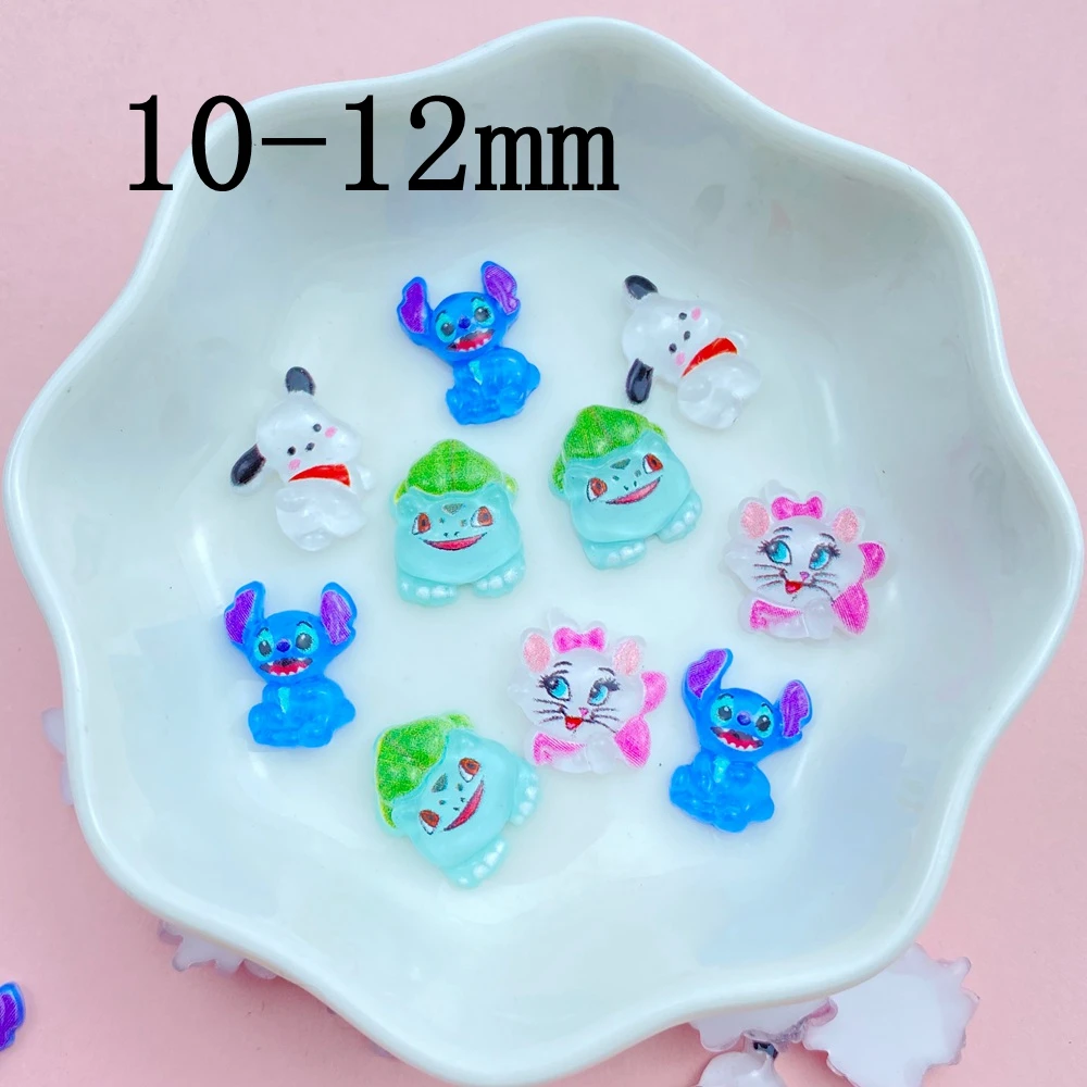 50Pcs New Cute Resin Mini Cartoon Dog, Frog, Fox, Series Flat Back Manicure Parts Embellishments For Hair Bows Accessories