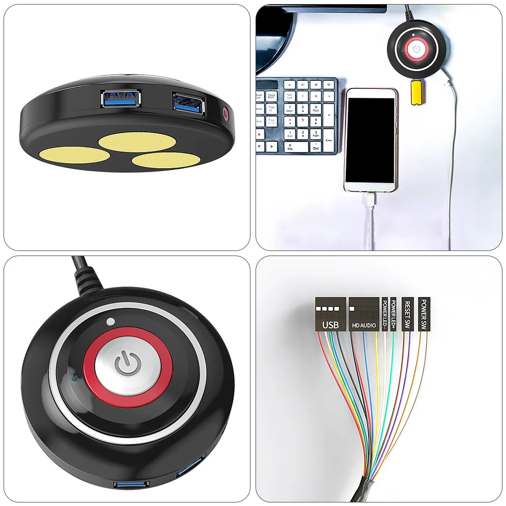 

USB Audio Extension Cable Desktop Button Replacement Computer Case Black Reliable Performance Easy for