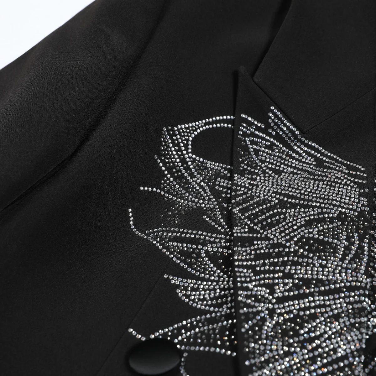 Spring Autumn New Spot Women's Slimming Suit Jacket - High-Quality High-End Heavy Industry Hot Stamping Long Sleeve Top