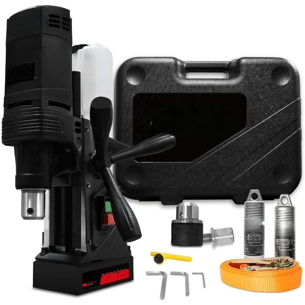 BEST- مجموعة أدوات ضغط المثقاب المغناطيسي المحمولة بقدرة 1100 وات، سرعة تحميل 700 دورة في الدقيقة، أقصى عمق القطع 2"، القطر المملة القصوى 1-9/16 بوصة #1