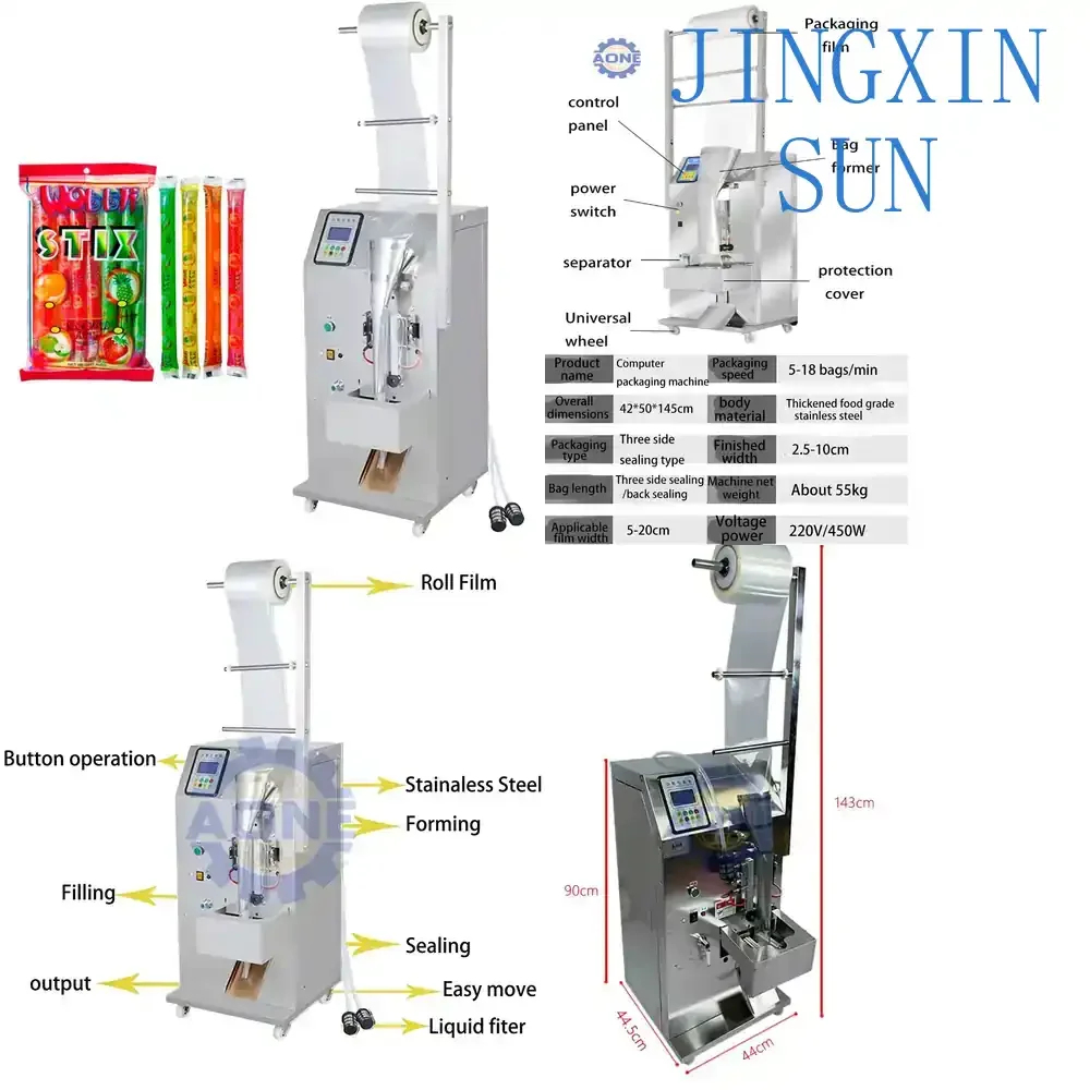 Automatic Ice Pop Making Machine for Popsicle Filling Sealing Packaging Packing Equipment for Home Commercial Use