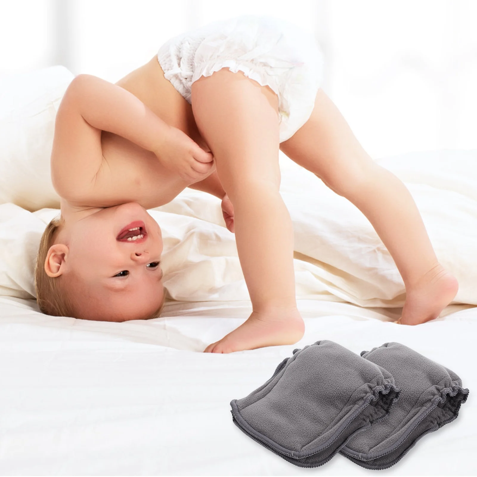 

3 шт., детские подгузники с бамбуковым углем, многоразовые, моющиеся, с защитой от протечек, удобные тканевые вставки для детских подгузников, супер впитывающие