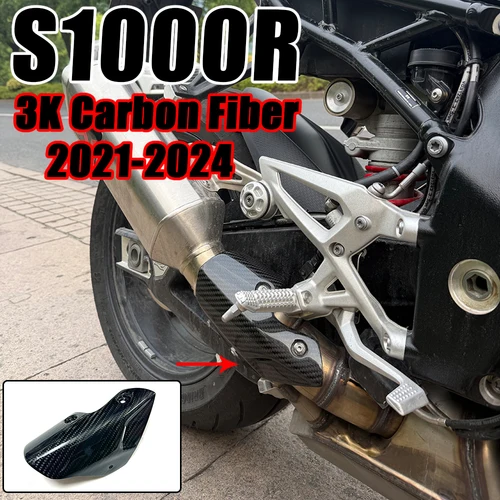 Cubierta de protección térmica para tubo de escape de motocicleta, fibra de carbono S1000R, carenado Protector de escape para BMW S1000 R 2021-2023 2024