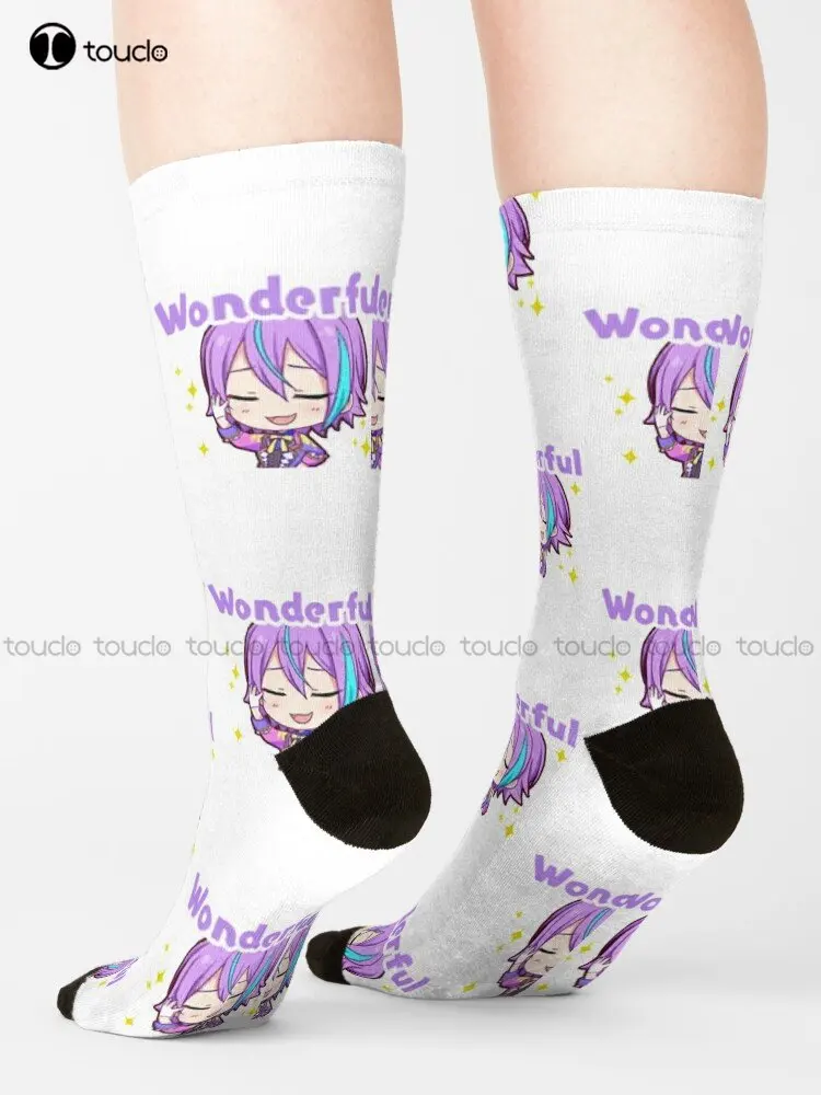 Project Sekai Anime Kamishiro Rui Stamp Socks Soccer Socks Men Personalized Custom Unisex Adult Teen Youth Socks Custom Gift Art