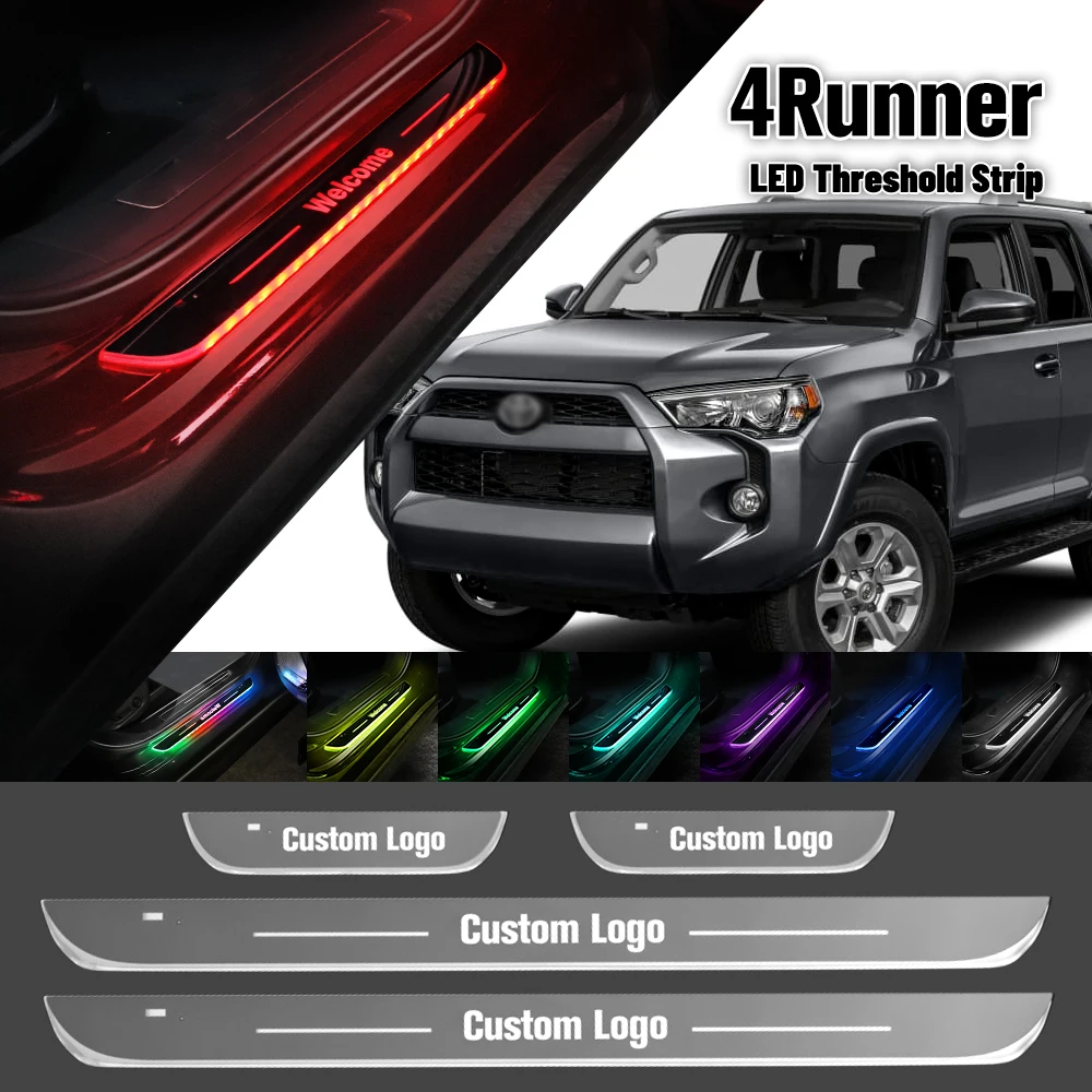 

For Toyota 4Runner 2002-2023 Car Door Sill Light Customized Logo LED 2010 2015 2018 2019Welcome Threshold Pedal Lamp Accessories