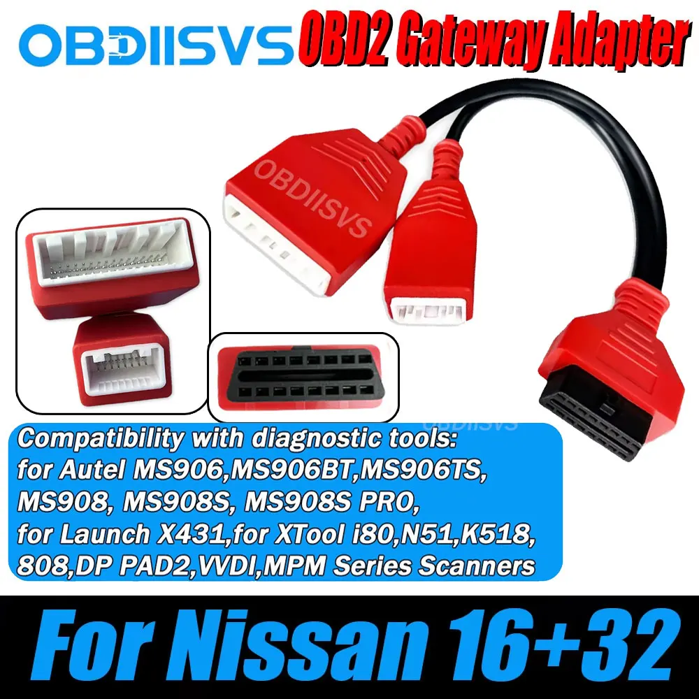 

OBD2 Gateway Adapter 16Pin 32Pin OBD2 Cable For Nissan/Renault/Dacia Vehicle Security Gateway For Sylphy OBD2 Diagnostic Cable