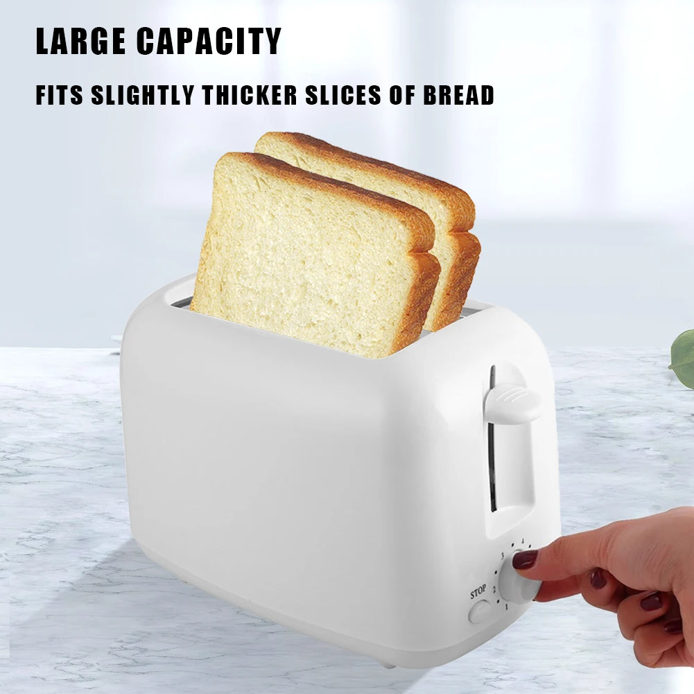 Automatic Sandwich Breakfast Maker 800W 2 Slices Toaster Electric Toast Bread Crumb Tray Bread Baking Machine 6 Browning Options