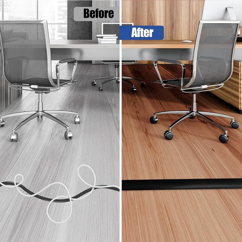 Promotion! Floor Cord Cover Cable Cavity Self Adhesive Cord Hider Floor 10FT Floor Cable Management Power Cord Protector