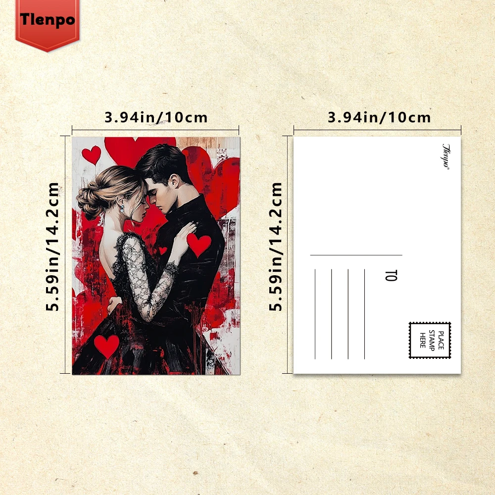 32개 발렌타인 데이 엽서, 장미 테마, 실내 침실 장식, 벽 스티커, 메시지 카드, 인사말 카드, 기념 카드