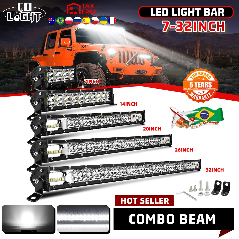 

CO LIGHT 32 Inch 300W LED Light Bar 12D Truck Light Bar Spot Flood Combo Off-Road Auxiliary Light Offroad for Pickup ATV 4x4 Car