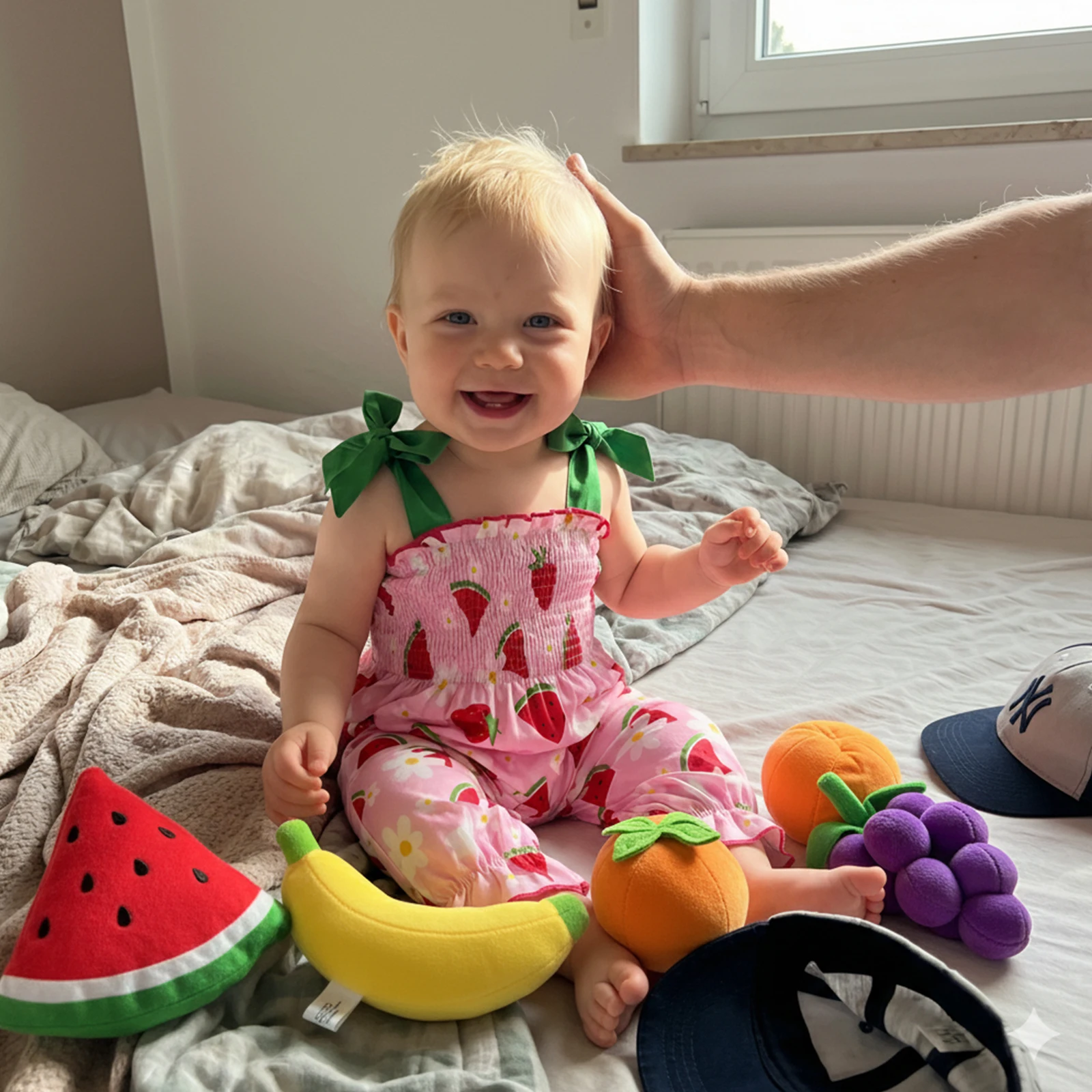 Baby Girls Summer Overalls Adorable Watermelon Flower Print Sleeveless Square Neck Jumpsuit Playsuits Costume