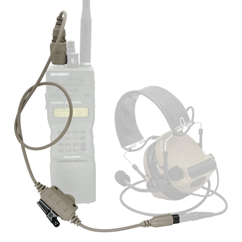 Military RAC Airsoft Shooting Headphone Adapter RAC 6PIN PTT Push to Talk RAC Ptt 6 Pin Plug for Tactical Hunting Headphones