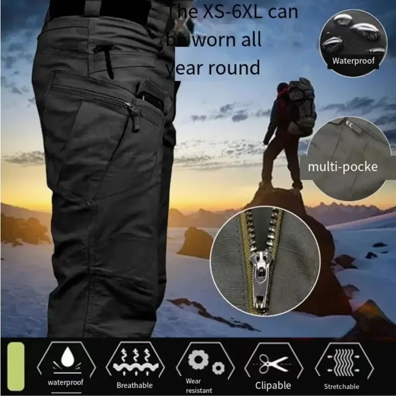 Pantalones tácticos multibolsillos para todas las estaciones, ropa militar, uniforme de fuerzas especiales multifuncional, pantalones para hombre