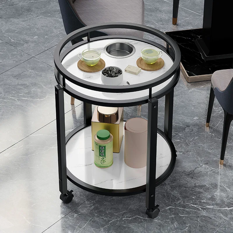Mahjong  side  tea rack double-layer round chess and card room special ashtray tea  mahjong  side  smal