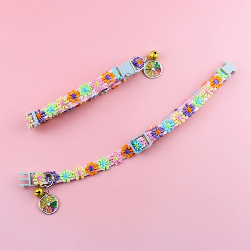 Pet Collar With Bell Cartoon Footprint Colorful Dog Puppy Kitten Collar Adjustable Safety Bell Ring Necklace Pet Accessories gallery 4