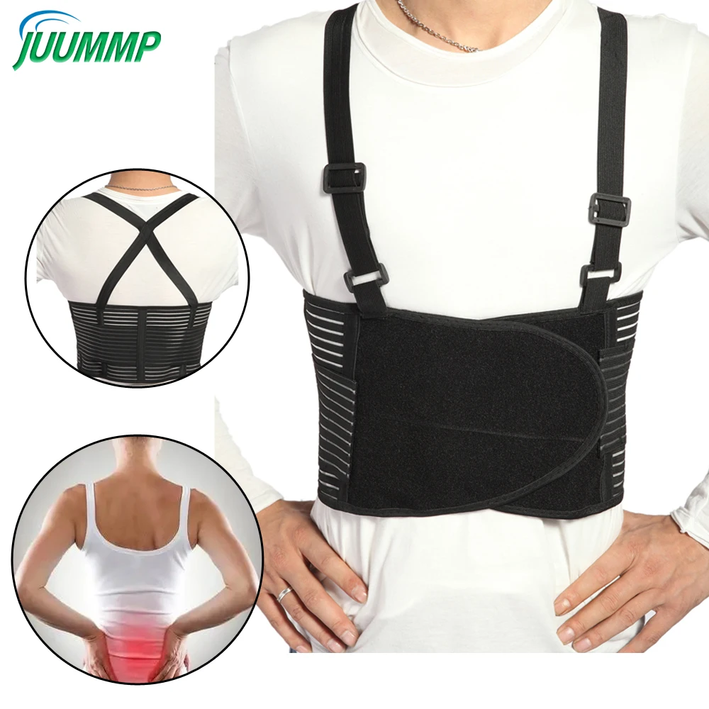 Industrial Work Back Brace，Removable Suspender Straps for Heavy Lifting Safety - Lower Back Pain Protection Belt for Men & Women