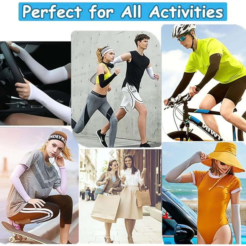 Ladies' Sun Protection Sleeves, Breathable,Elastic Cycling Arm Guards, Daily Travel,Yoga Exercise - Unisex Style