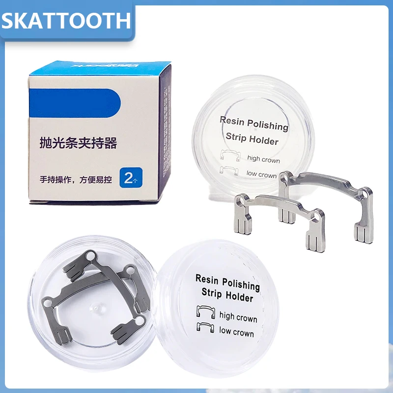 

1 Box/2 Pcs The Stainless Steel Holder for Dental Polishing Strip Is Suitable for High/low Crowns Resin Teeth Grinding Shaping