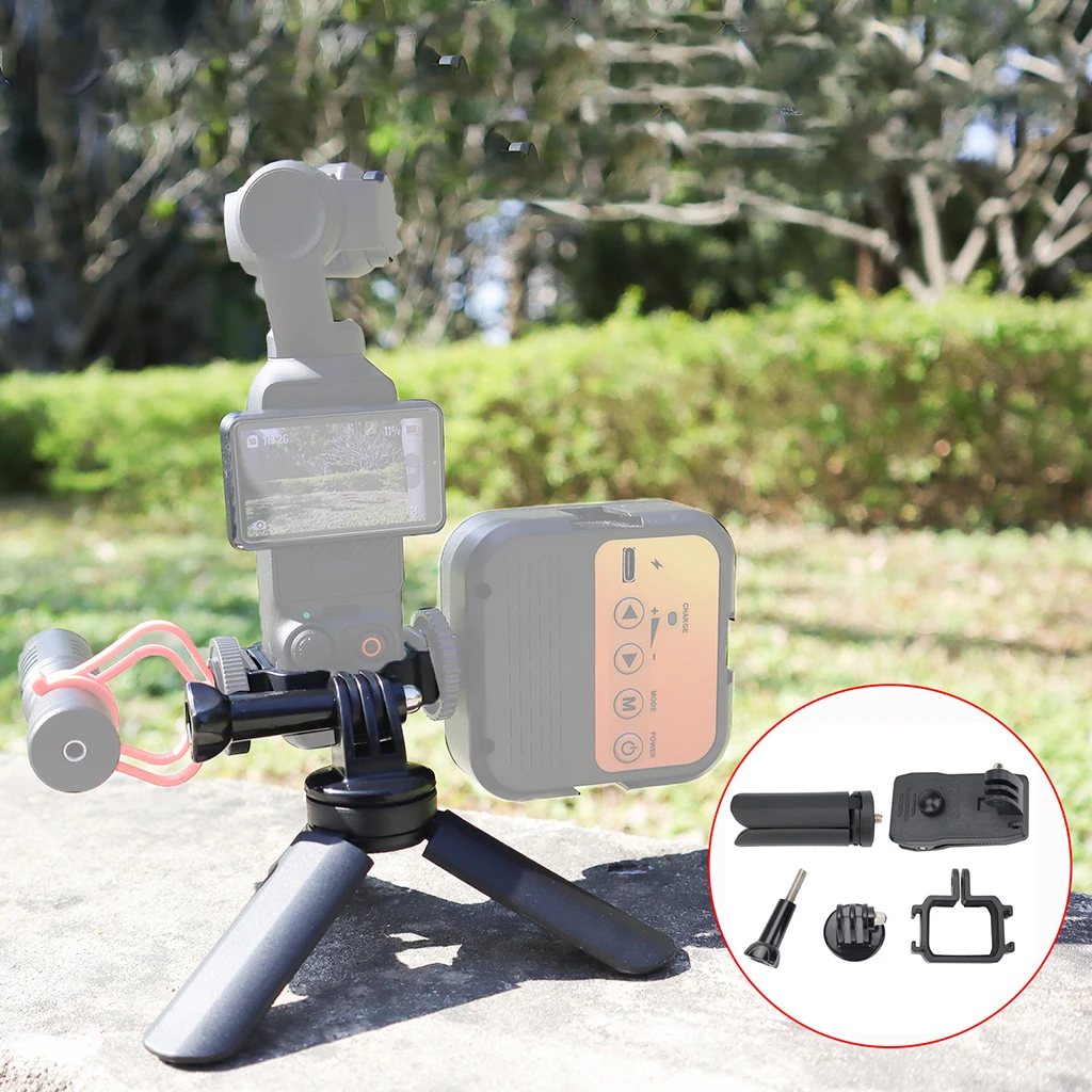 FEICHAO-Support de caméra pour DJI OSMO Pocket 3, support de cadre, rallonge avec 1/4 trous, support de chaussure froide, photo Vlog