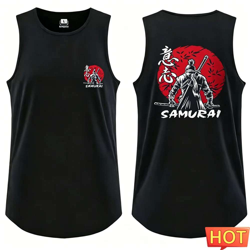Men fitness vest Men's sleeveless T-shirt Samurai men's t-shirts and tank tops Street Breathable GMY Training vest y2k clothing