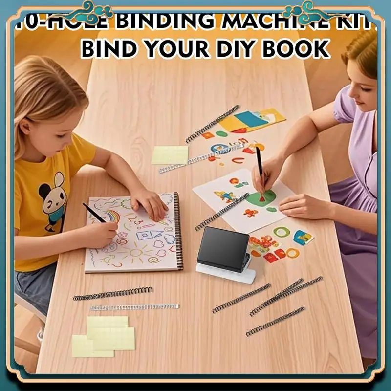 

(New)-Binding Machine For Planner Mini Spiral Binding Punch Book Coil Binding Tool For A4, A5, B5 Paper