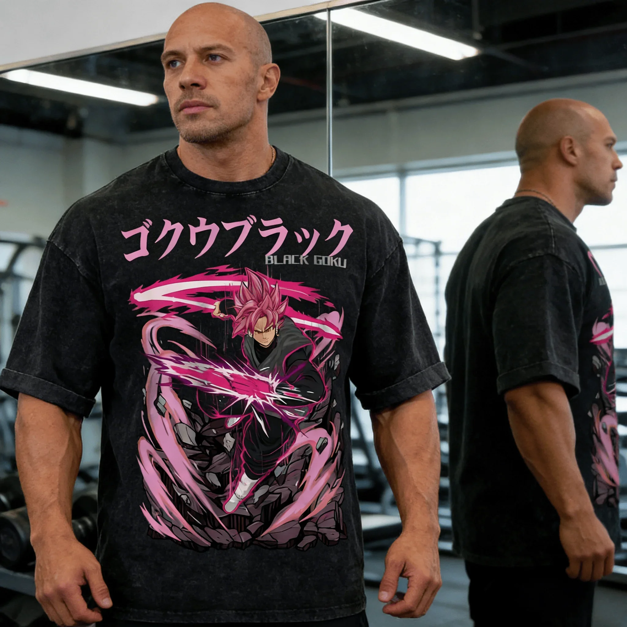 

Dragon Ball Vintage Washed T-Shirt Pure Cotton Unisex Oversized Tee Super Saiyan Rosé Black Goku Print Anime Streetwear for Men