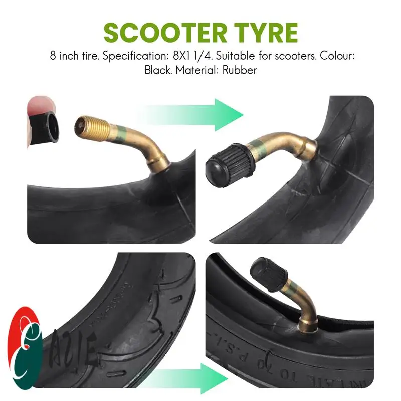 

Good Quality 8 Inch Tyre 8X1 1/4 Scooter Tire & Inner Tube Set Bent Valve Suits Bike Electric / Gas Scooter Tyre