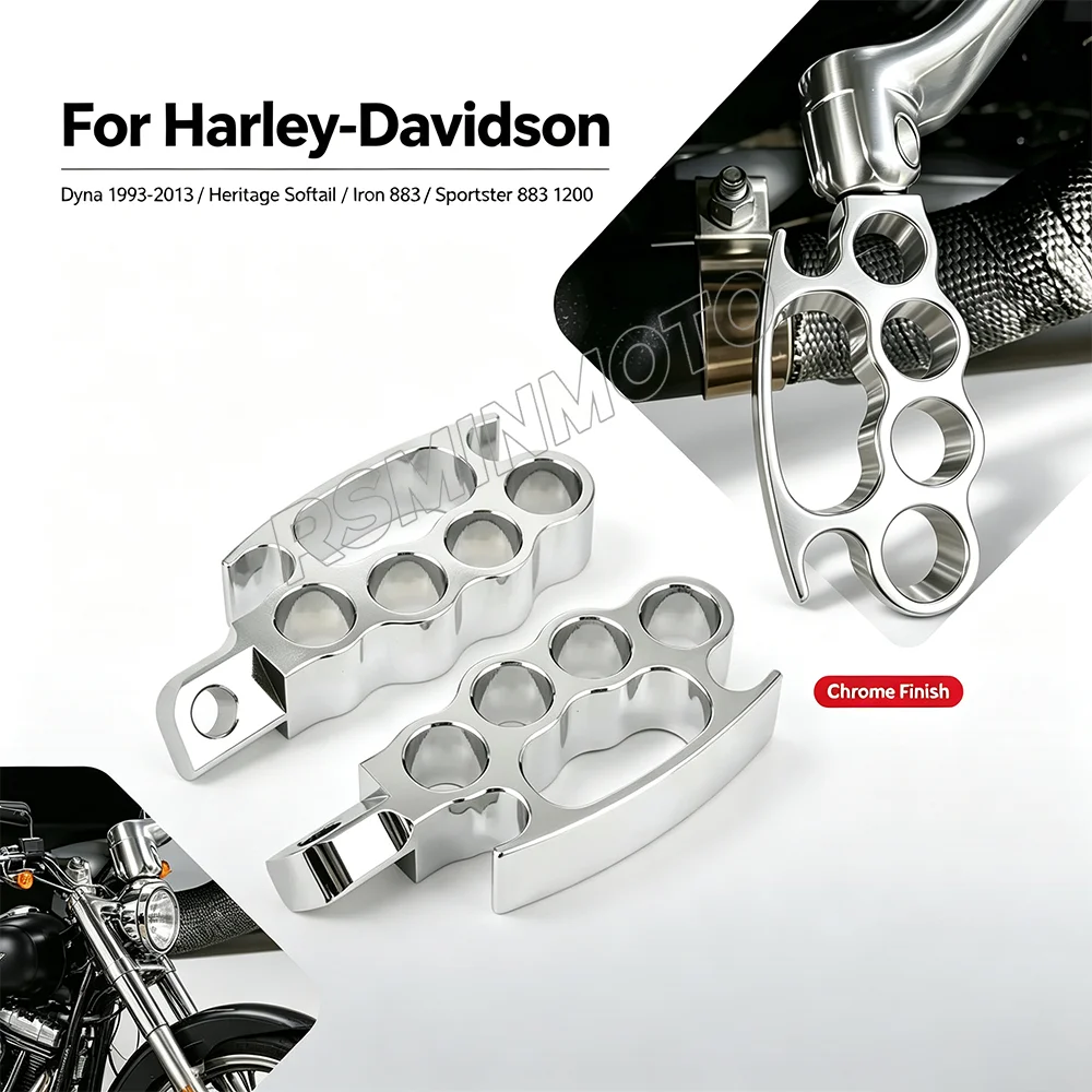 2 Stück Motorrad-Fußrasten in Schwarz, CNC-Montage-Stil, Rückset für Harley-Davidson DynaIron Sportster 883 1200, für Honda, BMW