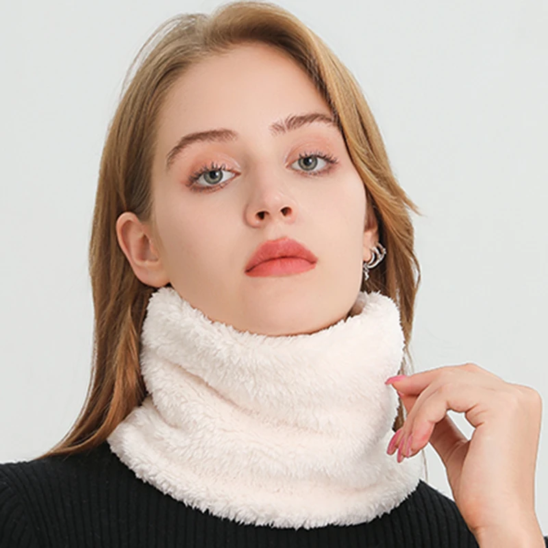 Cashmere Warm Collor Ring Winter Scarf Solid Plush Thick Outdoor Sports Men Women Children Neckerchief Full Face Mask Muffler