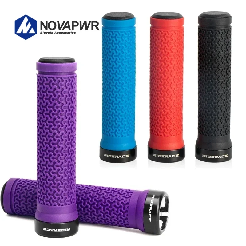 MTB Aluminum Alloy Lock Ring Handlebar Grips Anti-Slip Shockproof Mountain Bike Grips for Cycling Damping Bike Parts