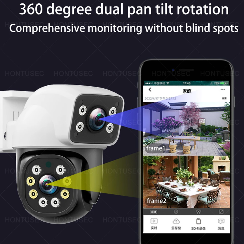 OKAM 4K 8MP Doppia Lente Doppio Schermo WIFI PTZ 2K 4MP Telecamera di Sicurezza Senza Fili Esterna IP66 Auto Tracking Telecamere di Sorveglianza