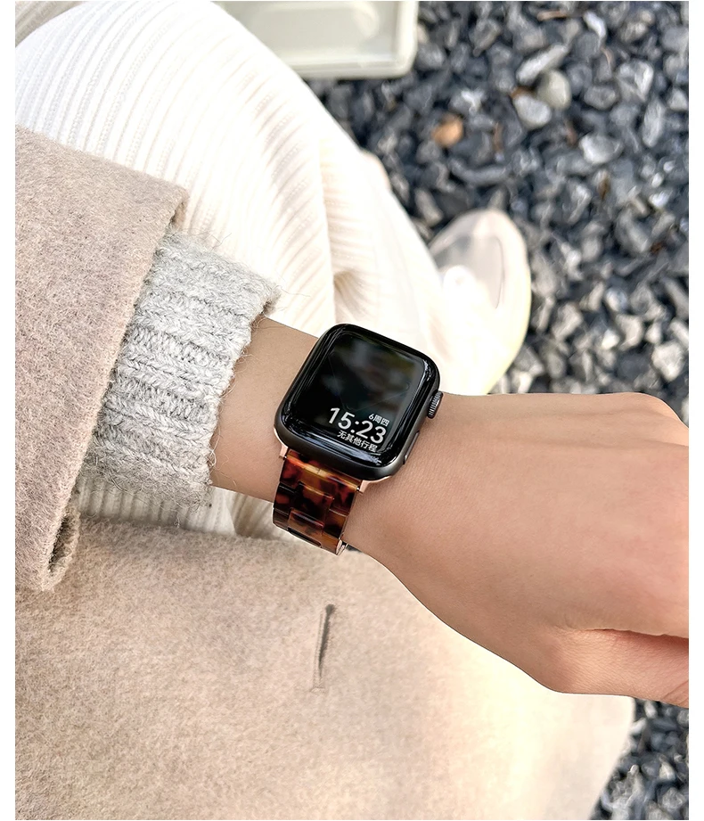 Transparentes Armband für Apple Watch 44mm 45 46 49 38 40 41 42mm Buntes Armband für iWatch Series 12 11 10 9 8 7 6 5 4 SE – Detail 8