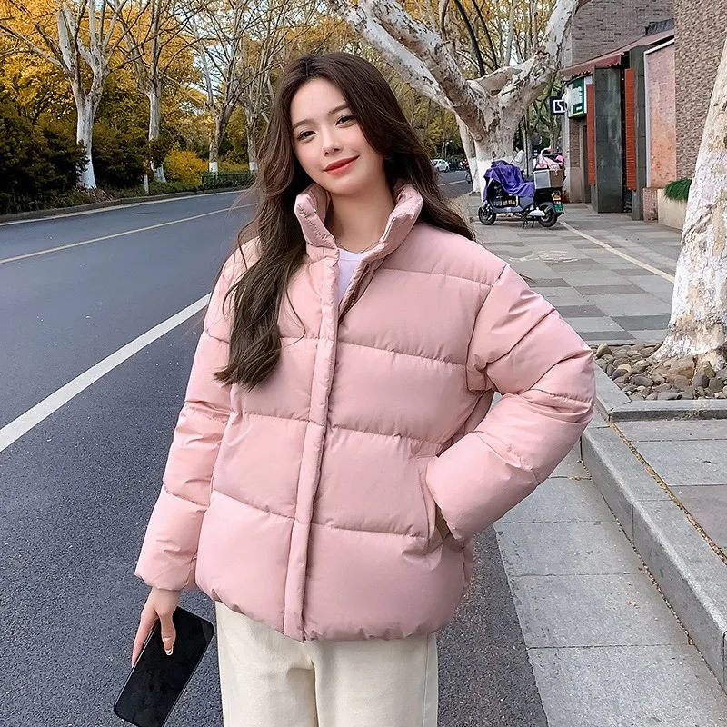 2024 New Women Down Cotton Coat Winter Jacket Female Short Parkas Loose Thick Warm Outwear Slim Fit Fashion Versatile Overcoat