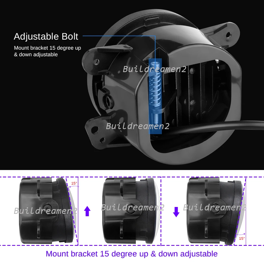 2 Pieces Car LED Fog Light Assembly For Hummer H2 2003-2009 30W Angel Eye Fog Daytime Running Turn Lamp 6000LM 12V view 5