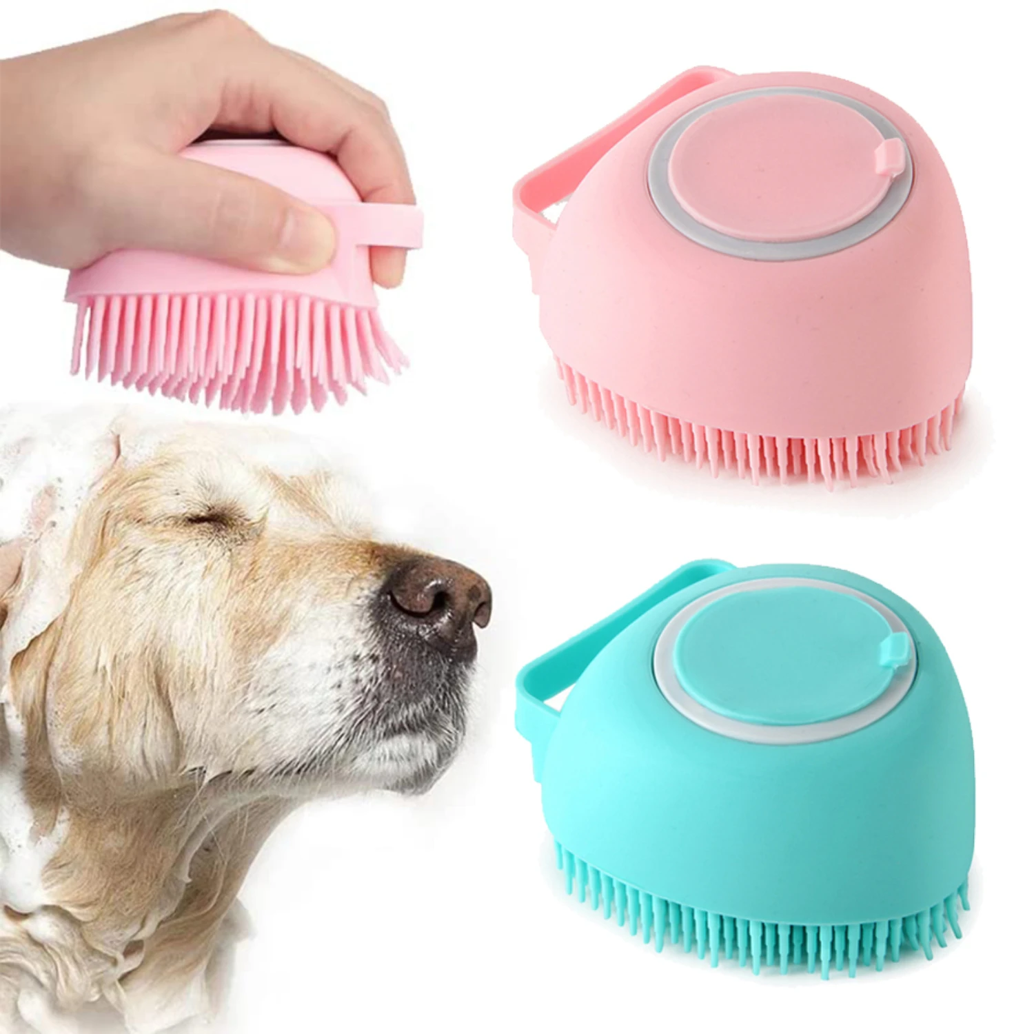 Soft and Gentle Silicone Pet Bath Brush - Must-Have Essential Tool for Safe Grooming and Cleaning Soft Hair - Ultimate Effective