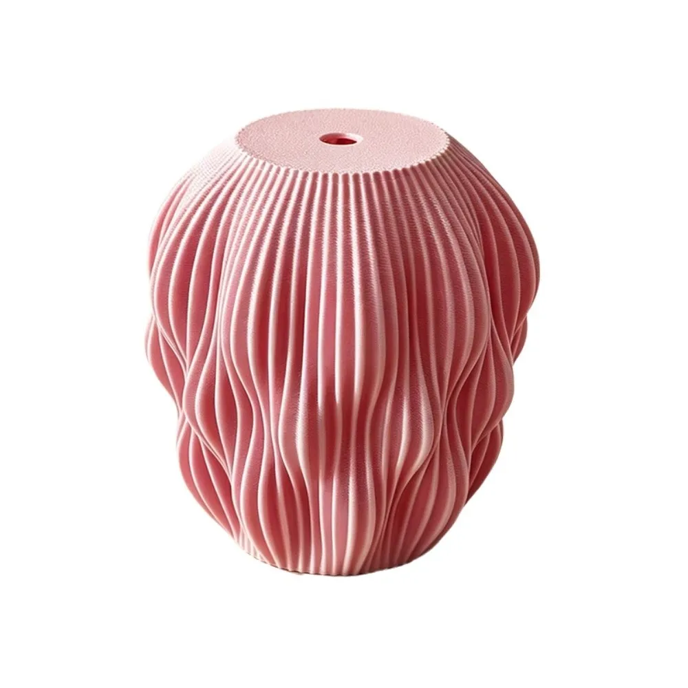 Exquisite 3D Printed Lampshade Decorative Layered Wave Texture Design Desk Lamp Lampshade Shock-resistant Soft Light