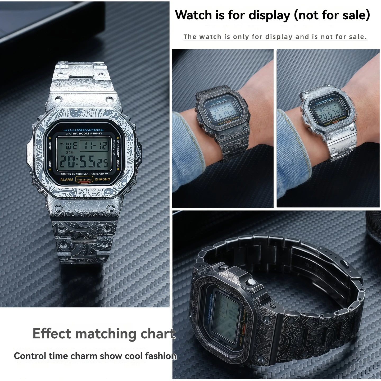 for Casio G-SHOCK DW-5600, GW-M5610, GW-B5600 G-5600,GLX-5600,Personalized DIY Metal Case & Strap Set for Watch Modification