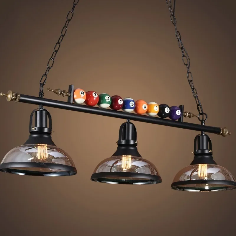 

American Vintage Billiard Pendant Lights Retro Industrial Hanging Lamp Art Decoration Restaurant Cafe Loft Living Room Office